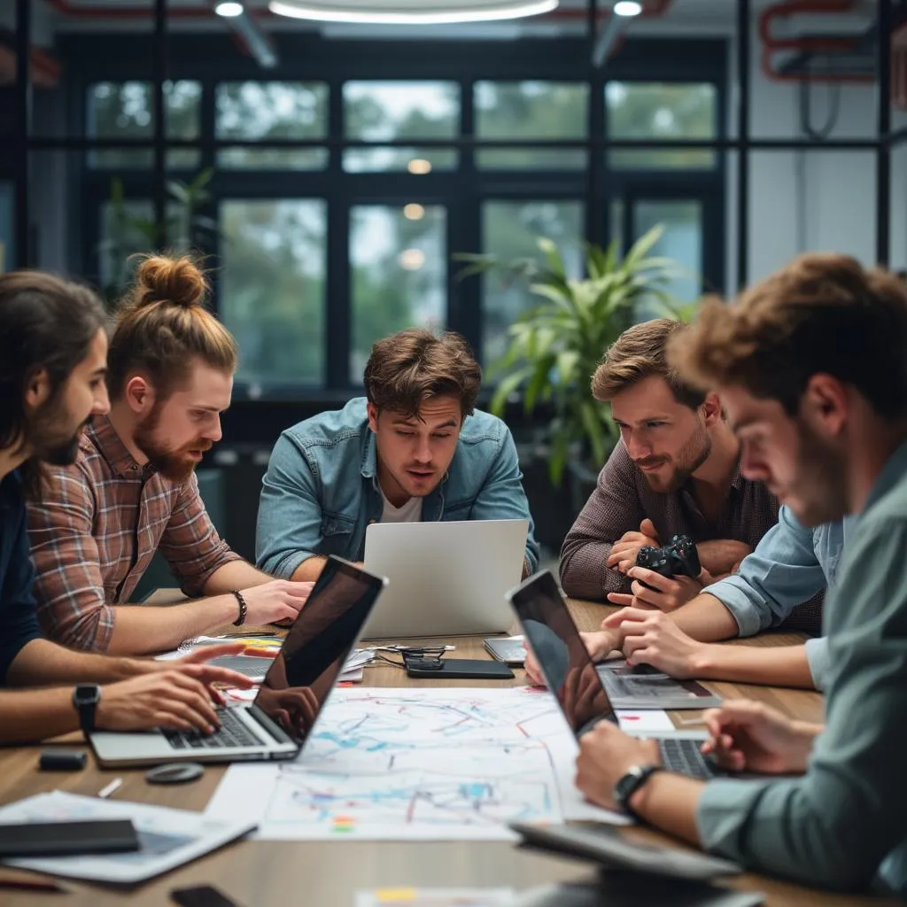 Equipo de Vessoiners en una sesión de brainstorming