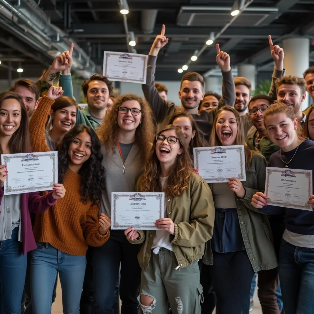 Celebración de graduación de un curso de Vessoiners